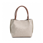 Daily Tote Canvas Bag - Premium Woven Fabric Beige - Image 2