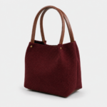 Daily Tote Bag - Premium Woven Fabric Maroon & Brown - Image 3