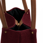 Daily Tote Bag - Premium Woven Fabric Maroon & Brown - Image 4