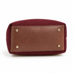 Daily Tote Bag - Premium Woven Fabric Maroon & Brown - Image 6