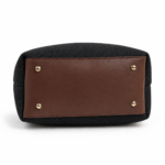Daily Tote Bag - Premium Woven Fabric Black & Brown - Image 6