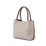 Daily Tote Canvas Bag - Premium Woven Fabric Beige - Image 3