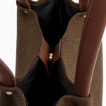 Daily Tote Canvas  Bag - Premium Woven Fabric Brown - Image 4